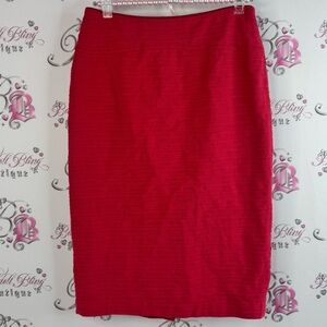 Moulinette Soeurs skirt long pencil tweed style fabric Vibrant Red Pencil Skirt
